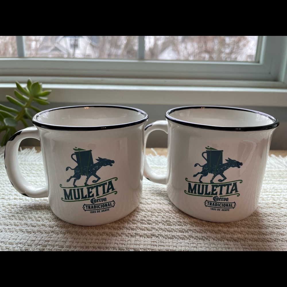 Jose Cuervo Muletta white ceramic cups